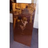 ART DECO MIRRORED BAR PANELS, a set of six, with etched detail on each.
