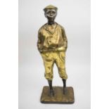 AFTER VICTOR SZCZEBLEWSKI (1888-1965 Poland), 'Whistling boy', patinated bronze, 45cm H.