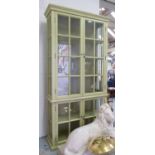 IGOR OKA DISPLAY CABINET, in lichen green painted finish, 120cm x 230cm H x 41cm.