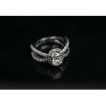 DIAMOND RING, oval brilliant cut natural diamond 0.