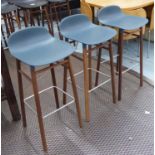 NORMANN COPENHAGEN FORM BAR STOOLS, a set of three, by Simon Legald, 86cm H.