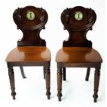 HALL CHAIRS, a pair,