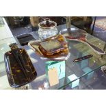 COLLECTION OF TORTOISE SHELL DRESSING TABLE ITEMS,