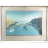 ALEXANDER DOW 'Porthclais Harbour', acrylic, 51cm x 34cm, framed.