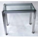 CIANCIMINO CENTRE/LAMP TABLE, rectangular with cluster columns and plate glass,