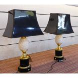 TABLE LAMPS, a pair, 1960's French style, possibly Maison Charles, with shades, 60cm H.