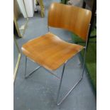 HOWE 40/4 CHAIRS BY DAVID ROWLANDS, a set of six, 77cm H.