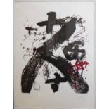 ANTONI TAPIES, lithograph, signed and numbered 7/120 in pencil, 90cm x 62cm, framed and glazed.