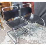 ATTRIBUTED TO MIES VAN DER ROHE MR CHAIRS, a pair, 80cm H.