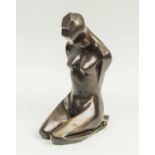 BRONZE, study of a female nude by Ulwen Gilmore (signed), 26cm H.