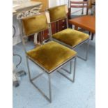 SIDE CHAIRS, 1970's Continental, a pair, Willy Rizzo style upholstered in Swaffer velvet.