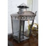 CHARLES EDWARDS WALL LANTERN, made in brass and finished in pewter, 35cm H x 20cm W x 17cm D.