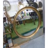 WALL MIRROR, contemporary style square with a circular gilt inner frame, 107cm x 108cm H.