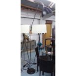 ORIGINAL BTC TASK OVERREACH FLOOR LAMP, by Peter Bowles, 180cm x 308cm H x 21cm.