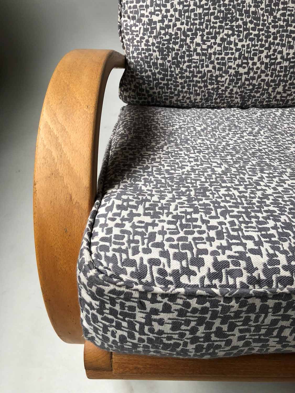 ARMCHAIRS, a pair, 1960's Danish bentwood frame and cushions, 60cm W. - Image 3 of 4