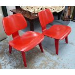 VITRA LCW CHAIRS BY CHARLES AND RAY EAMES, a pair, 68cm H.