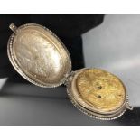 POCKET WATCH, 17th century style, white metal cased,