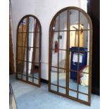 GATED ORANGERY MIRRORS, a pair, French style, 170cm x 90cm.