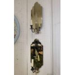 VAUGHAN WALL SCONCES, a pair, with mirrored etched back plates, 50cm x 22cm, RRP £1300 each.