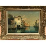 ANTOINE BOUVARD (French 1870-1956) 'Canal Views in Venice', a pair of oils on canvas, signed,