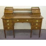 KNEEHOLE DESK, Edwardian mahogany,