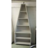 PYRAMID SHAPED BOOKCASE, (similar to the previous lot), 118cm W x 301cm H x 43cm D.