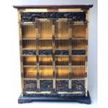 MEIJI CABINET, gilt lacquered and polychrome wood,