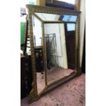 OVERMANTEL MIRROR, Victorian giltwood of cushion form with bevelled plates, 135cm x 141cm H.