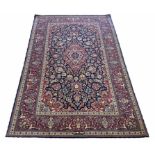 ANTIQUE KASHAN RUG, 210cm x 137cm,