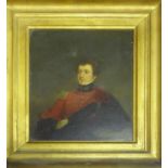 19th CENTURY ENGLISH SCHOOL 'Portrait of the Prince Regent', oil on canvas, 25.5cm x 20cm, framed.