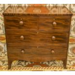 CHEST, Regency mahogany of two short and two long drawers, 88cm H x 91cm W x 46cm D.