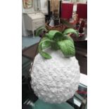 TABLE LAMP, pineapple design in a white and green glaze, 59cm H.
