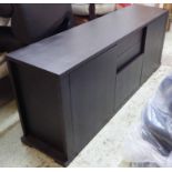 SIDEBOARD, black of modern design, 215cm L x 76cm H x 45cm D.