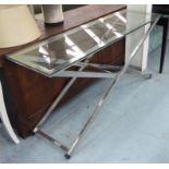 CONSOLE TABLE, Andrew Martin style, X frame support, 150cm x 45cm x 75cm.