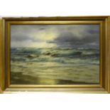 HEIDEL 'Seascape after a Storm', oil on canvas, signed, 58cm x 73cm, framed.