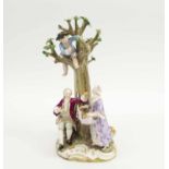 MEISSEN PORCELAIN FIGURAL GROUP, apple pickers, 27cm H.