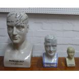 PHRENOLOGY HEADS, three.