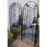GARDEN MIRRORS, a pair, French provincial inspired, 180cm x 63cm.