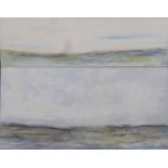 RUTH SADLER 'Sand Point', a pair of mixed media on canvas, 100cm x 50cm and 100cm x 30cm.
