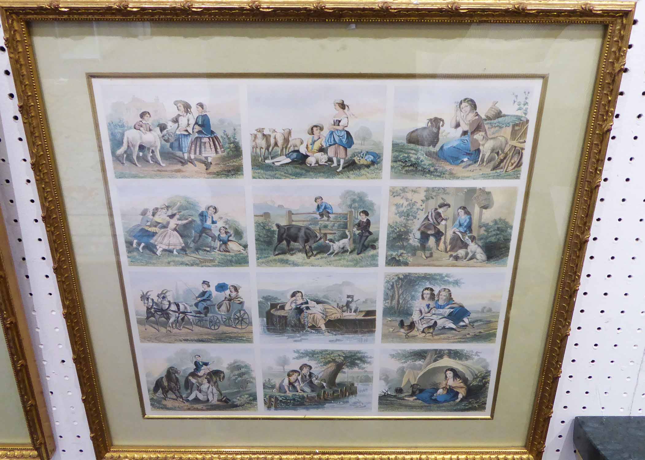 19th CENTURY SCHOOL 'Children at Play', coloured engravings, 35cm x 33cm, framed. - Image 3 of 3