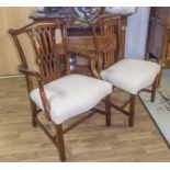 DINING CHAIRS, a set of ten, including two carvers, Georgian style mahogany,