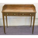 WRITING TABLE, Regency mahogany with galleried back and dummy drawers, 102cm x 54cm x 80cm.