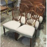 DINING CHAIRS, a set of six, Hepplewhite style,