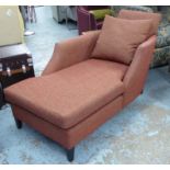 DAY BEDS/CHAISE LONGUE, by Flexiform in Russett upholstery, 75cm x 165cm x 88cm H.