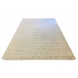 CONTEMPORARY ART DECO DESIGN SILK CARPET, 350cm x 250cm, geometric silver field.