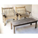 GARDEN ARMCHAIRS, a pair,