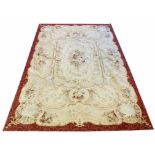 FINE AUBUSSON SAVONNERIE DESIGN CARPET, 275cm x 188cm.