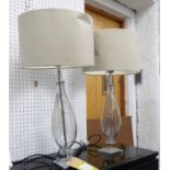 TABLE LAMPS, pair, with Porta Romana shades, 60cm H.