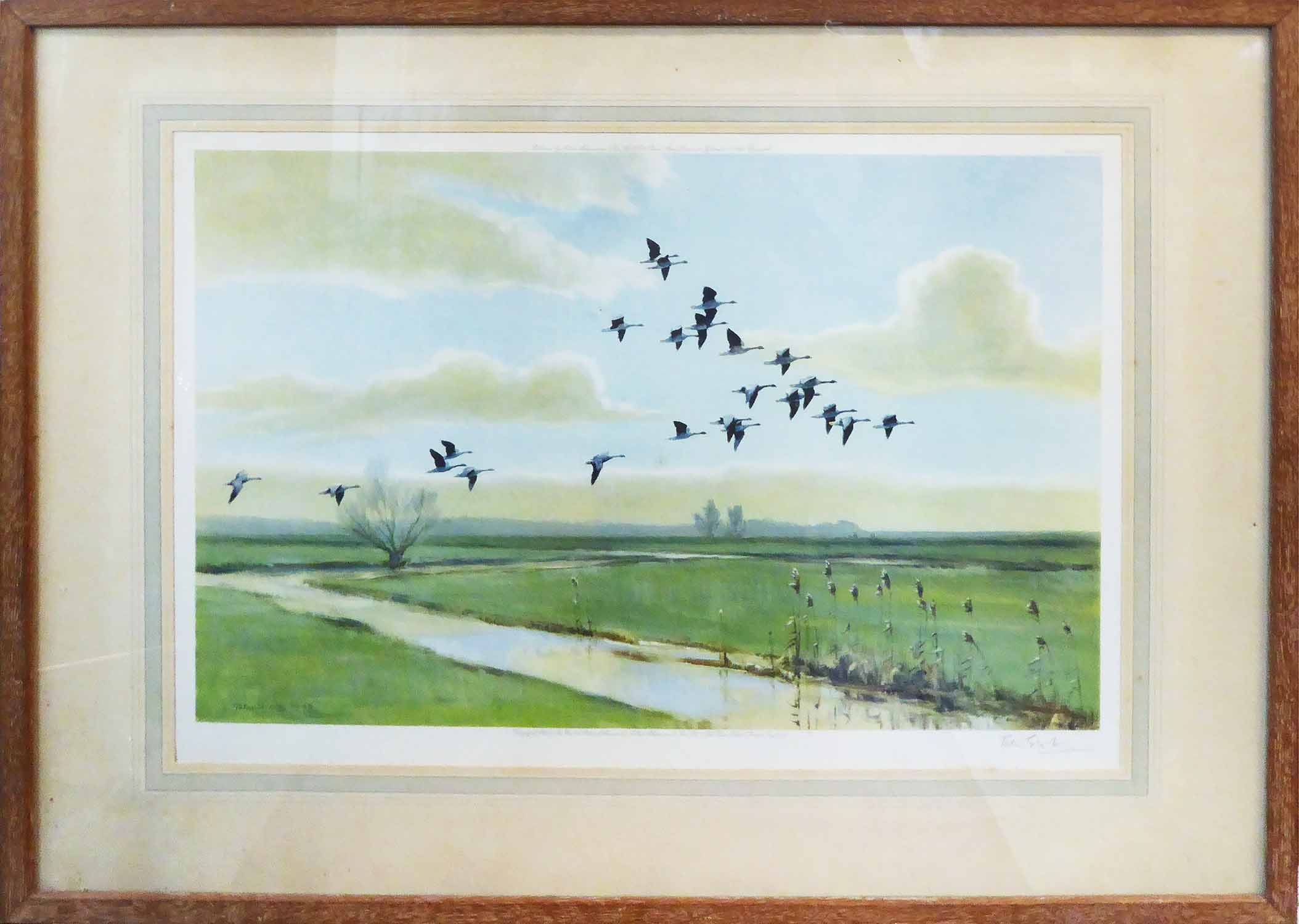 PETER MARKHAM SCOTT CBE 'Flock of Flying Geese', lithograph, signed in pencil and in the plate,