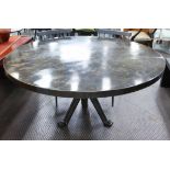 DINING TABLE, contemporary Industrial design, patinated steel, 150cm x 76cm.